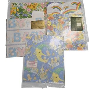 11 Vintage 60s & 70s Wedding & Baby Shower Wrapping Paper / Gift Wrap Sheets